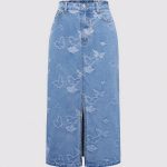 Raw-Hem Jean Skirt